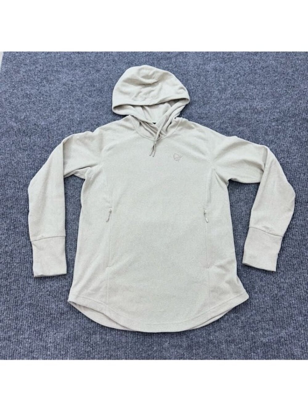Norrona Femund Warm2 Hood Terry Fleece Pullover Sweatshirt Pockets Womens Large